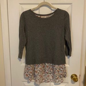 Loft Gray Layered Sweater